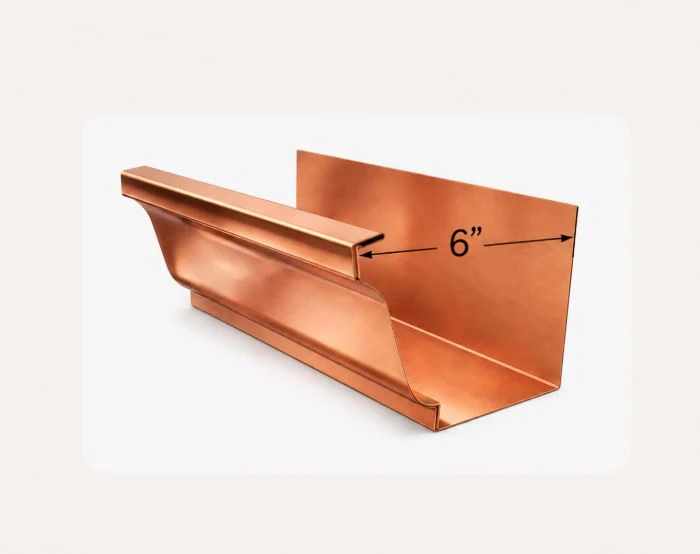6-Inch K-Style Seamless Gutter Copper Profile